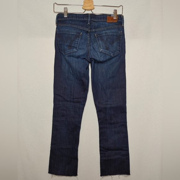 Citizens of Humanity Ava Low Rise Straight Jeans Raw Hem Cotton Elastane‎ 24 - Picture 2 of 9